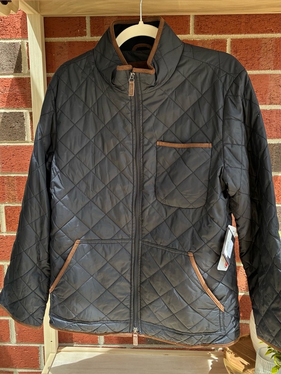 Scott Barber Other - Scott Barber Quilted‎ Full Zip Insulated Coat Men's Med Black NWT Puffer Preppy